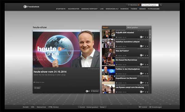 In der ZDF Mediathek kann die letzte Folge der heute show 7 Tage lang angesehen werden - Bildquelle: zdf.de