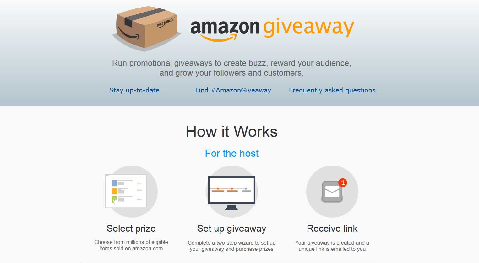 Amazon Giveaway zum Verantstalten von Gewinnspielen - Bildquelle: amazon.com/giveaway