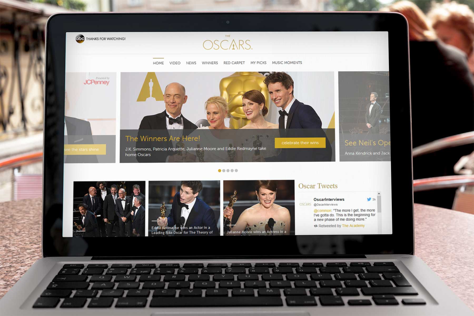 Oscars 2015: Sieger und Highlights - Website im Notebook: oscar.go.com