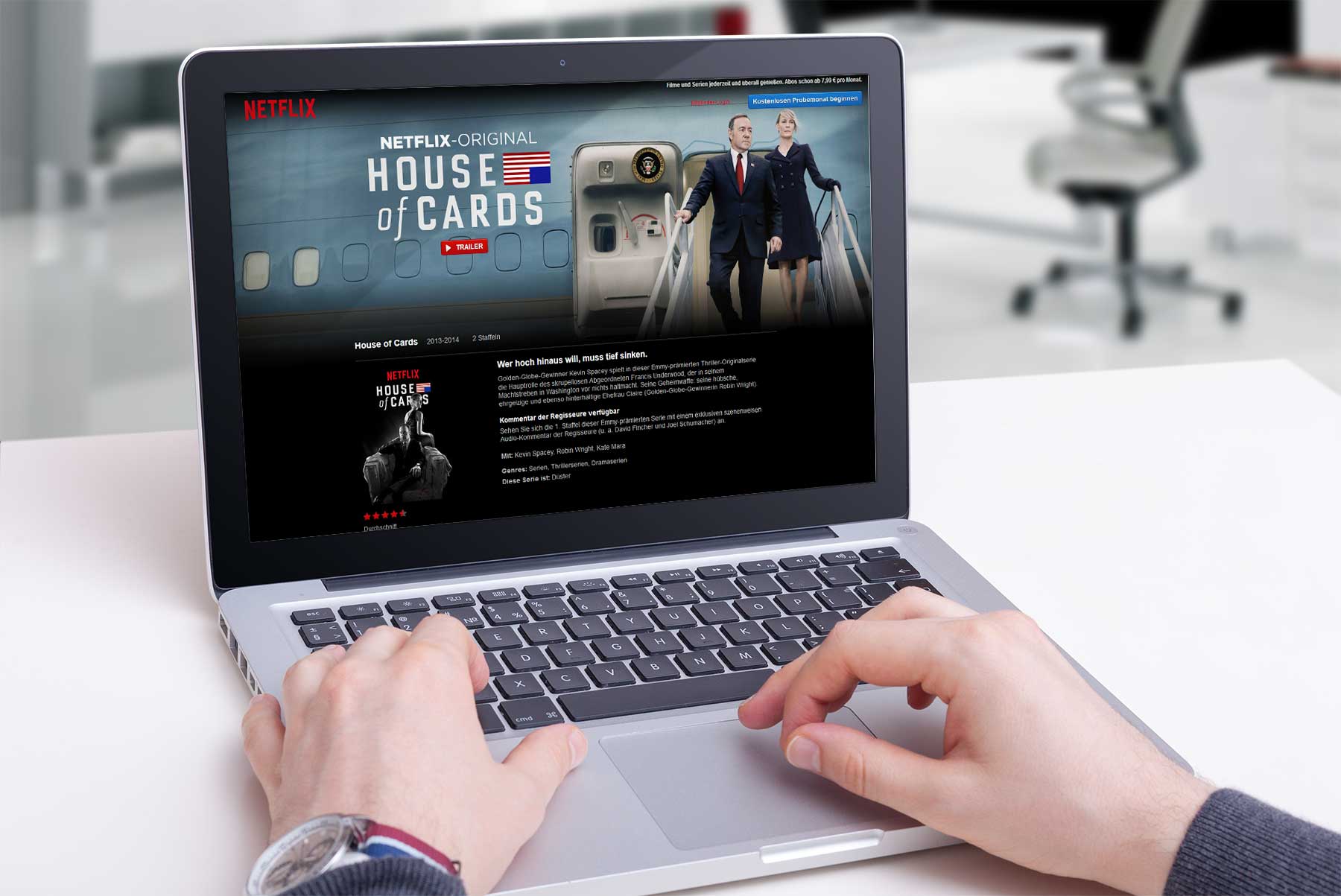 Die dritte Staffel House of Cards wird es in Deutschland bei Netflix erst in wenigen Monaten zu sehen geben - Bildquelle: netflix.com